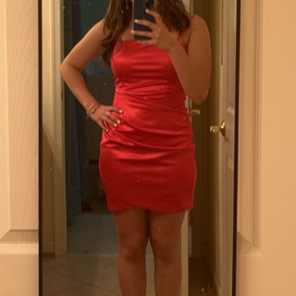 Pink homecoming dress satin